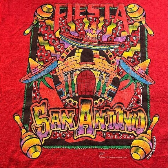 Vintage 90s San Antonio Fiesta Tee - Picture 2 of 5